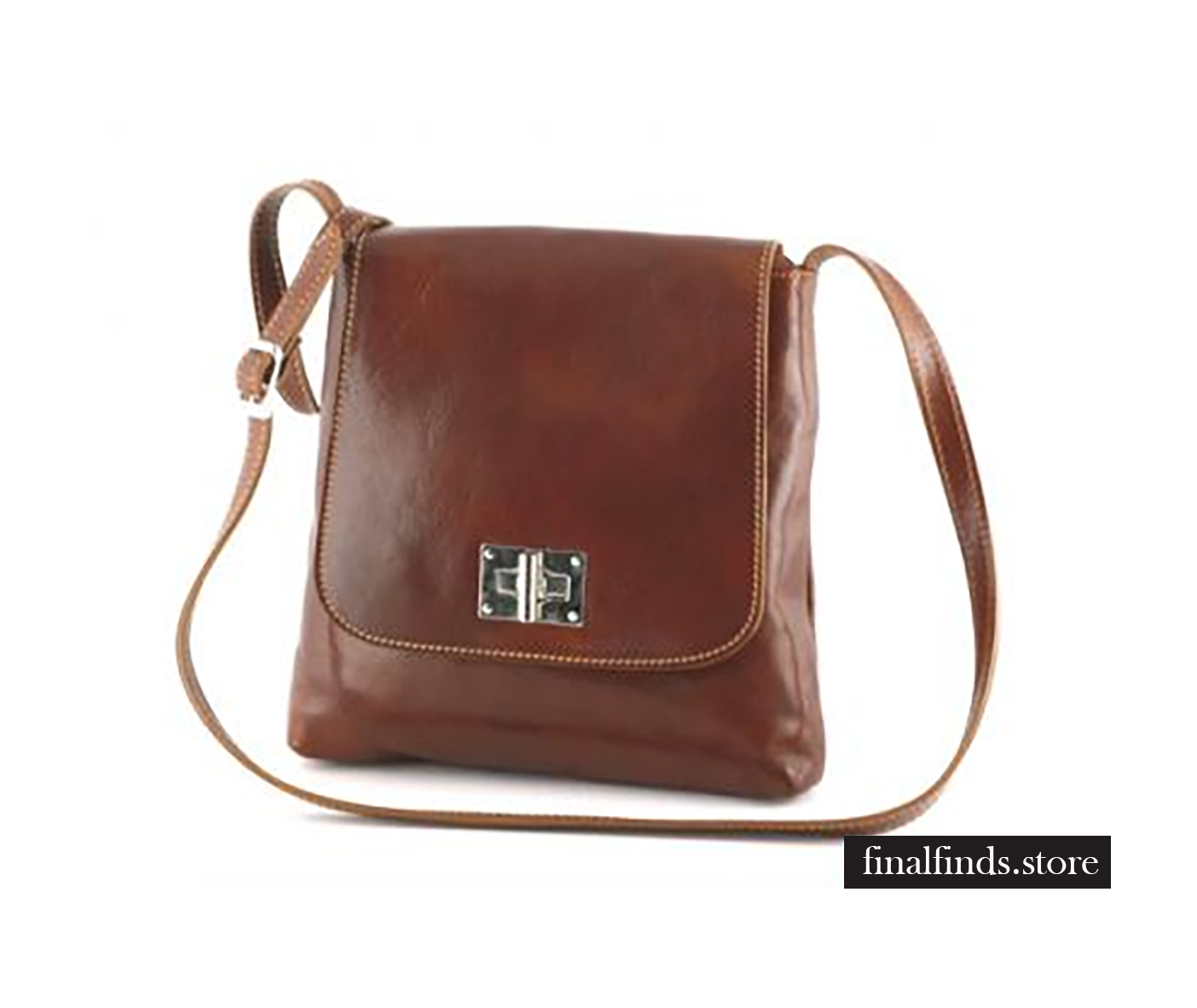 Lederen dames schoudertas Fernsenturm - bruin COT2002br