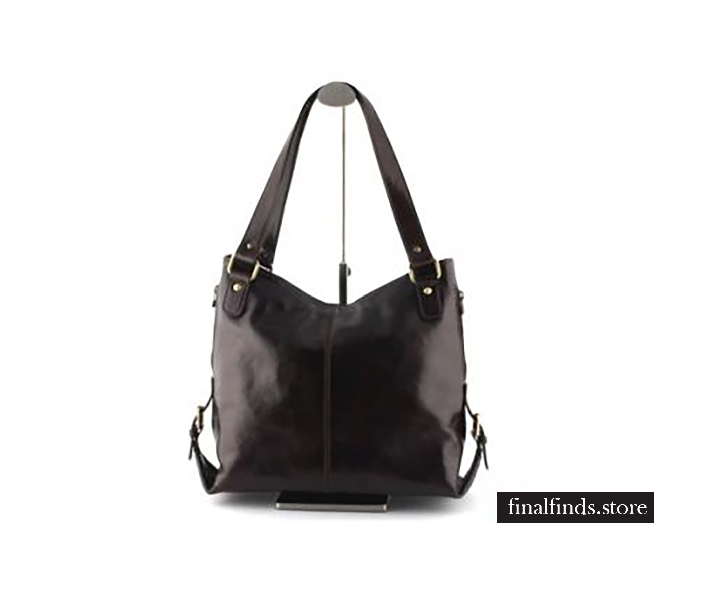 Lederen dames schoudertas Galgentor - donker bruin COT1230db