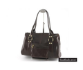 Lederen dames schoudertas Goldener - donker bruin COT1228db
